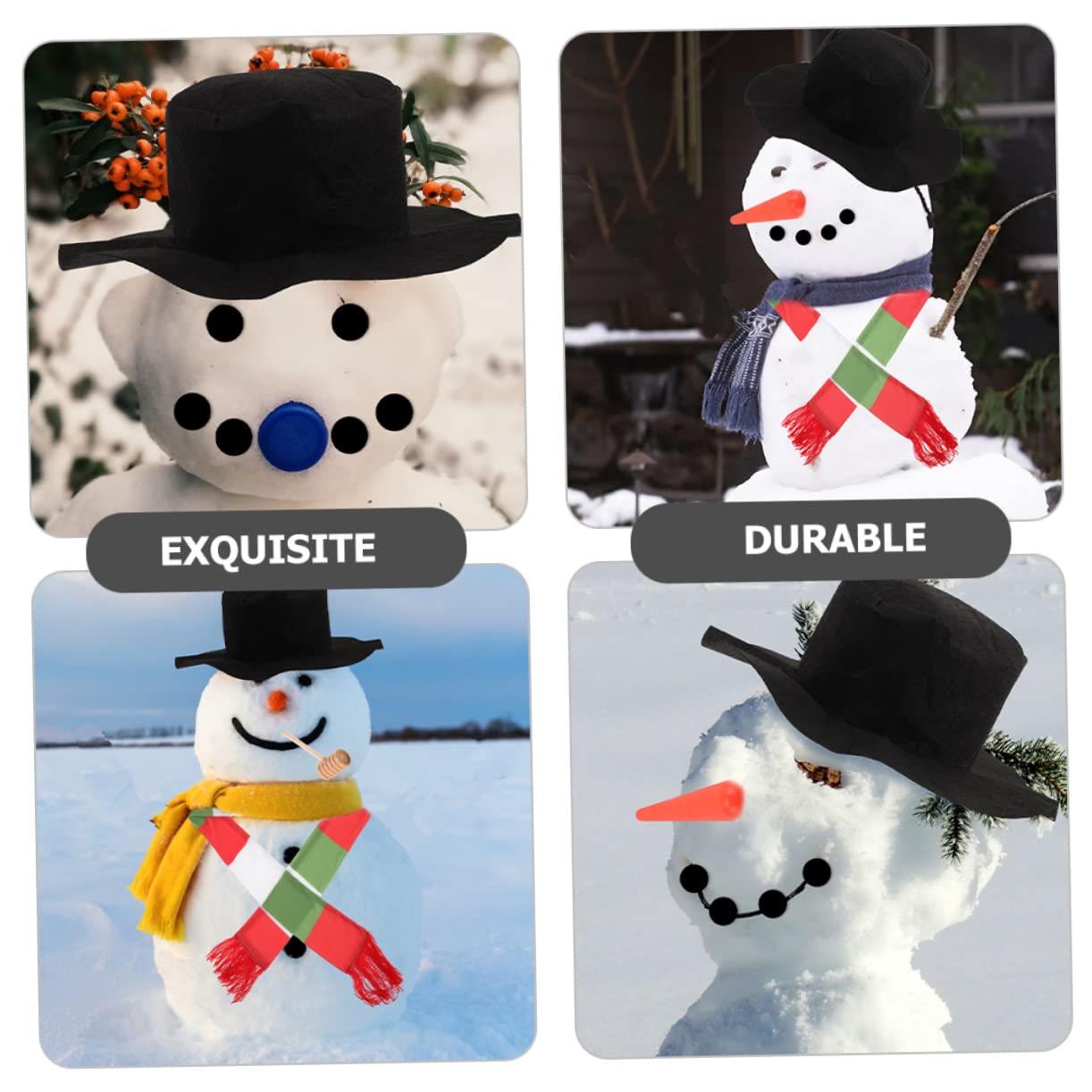 IMIKEYA 3 Sätze Schneemann Verkleiden Karotten-schneemann-Nase Weihnachtsmann-Puppen Winter Weihnachtsschneemanndekorationen Weihnachtsschneemann Dekore Schneemann Bausatz Hölzern
