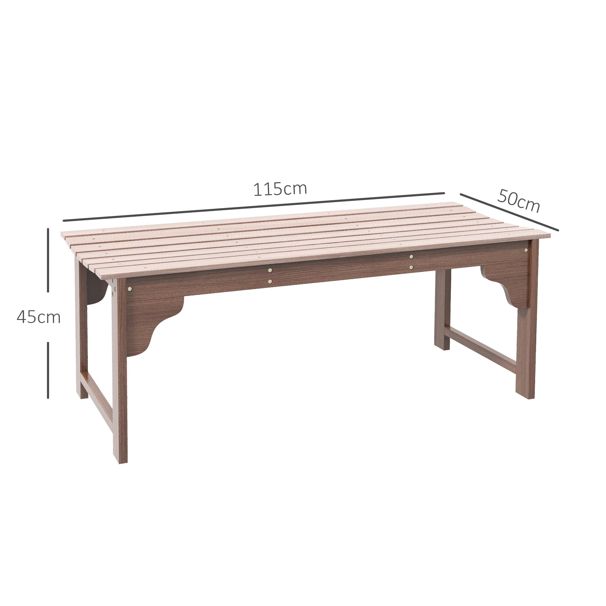 Panchina Da Giardino Outsunny 2 Posti - Legno Teak E Alluminio, 120x64x79cm, Con Schienale Alto