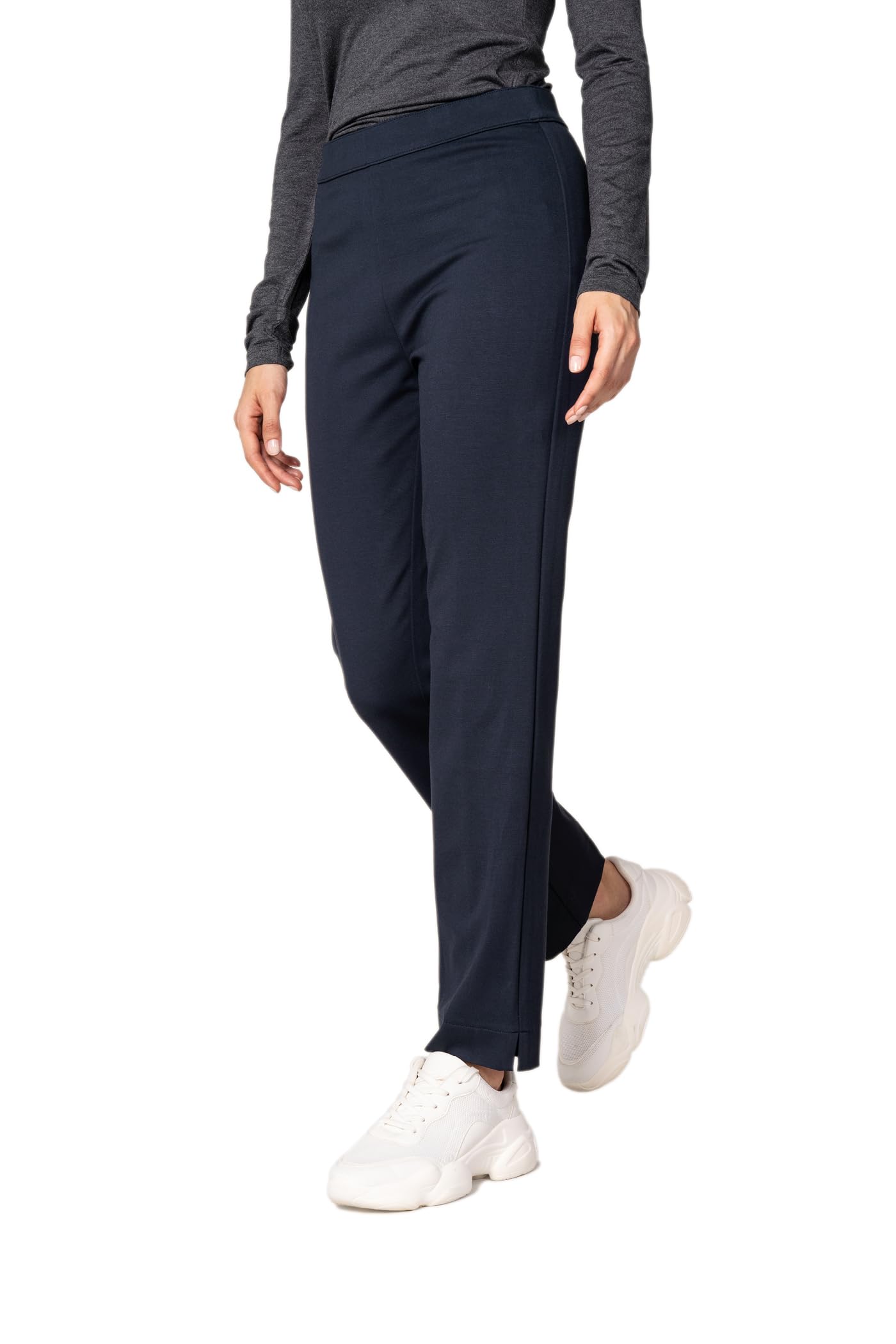 Goldenpoint Donna Leggings Straight con Vita Media Elasticata
