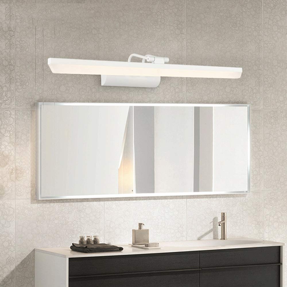 Moderne Spiegelfrontleuchte, LED-Make-up-Spiegellampe aus Metall + Acryl, Rahmenbildleuchte, Acryl-Badezimmerspiegelschrankleuchte, einfache Installation Spiegelwandlampe [Energieklasse A+]