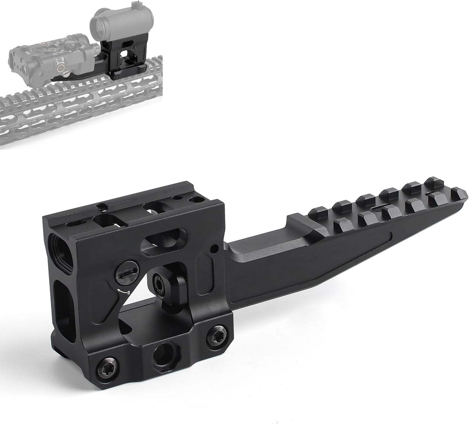 Red Dot Sight Riser Mount 2" Picatinny Risers Optic Scope Combo Mounts for T1 T2 H1 H2 M5, with 6 Slots Front Extended Riser Mount, Fit for 20mm Picatinny Rail