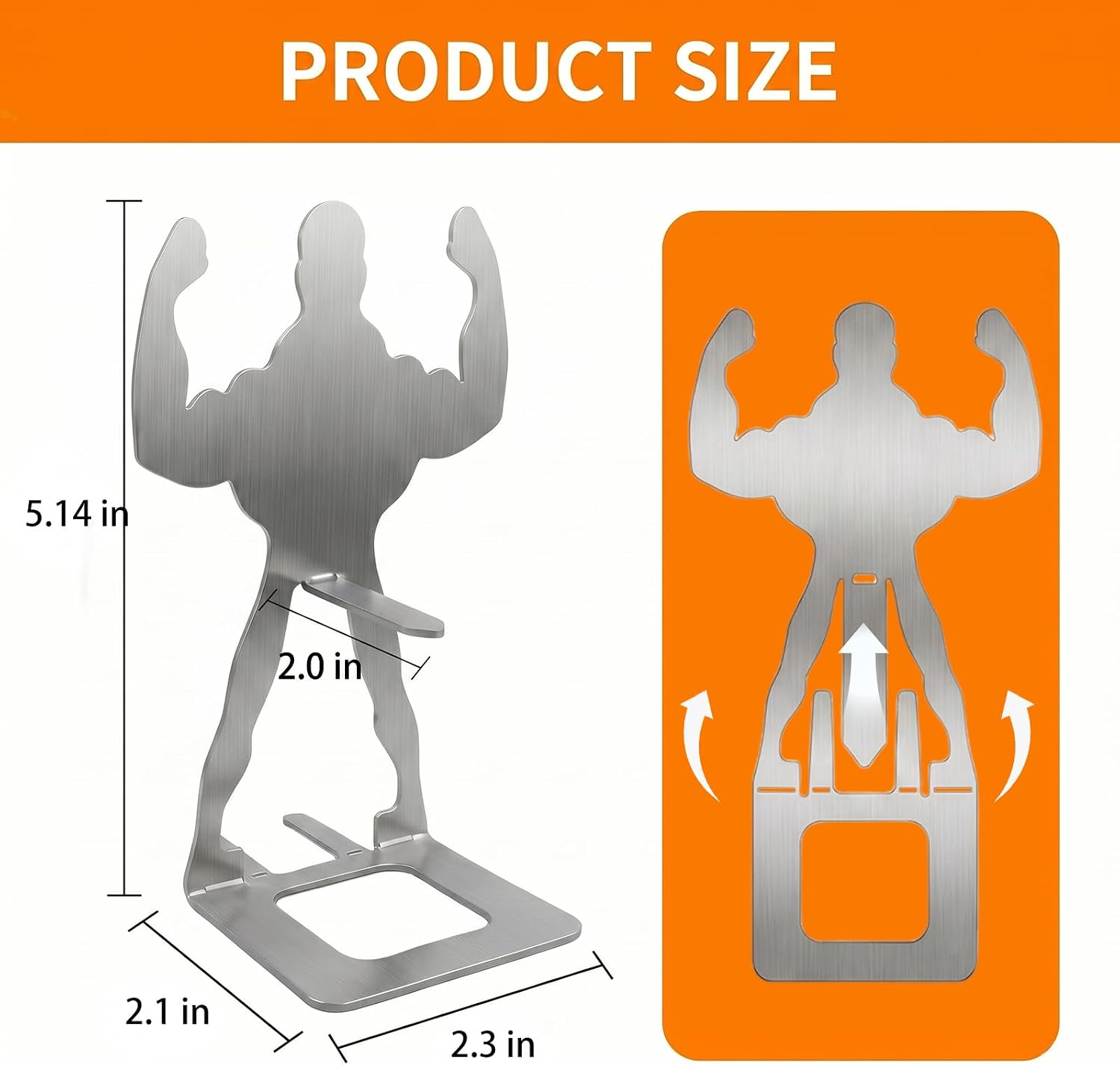 4 Pack Funny Muscle Man Hot Dog Holder, Stainless Steel Sausage Grill Stand