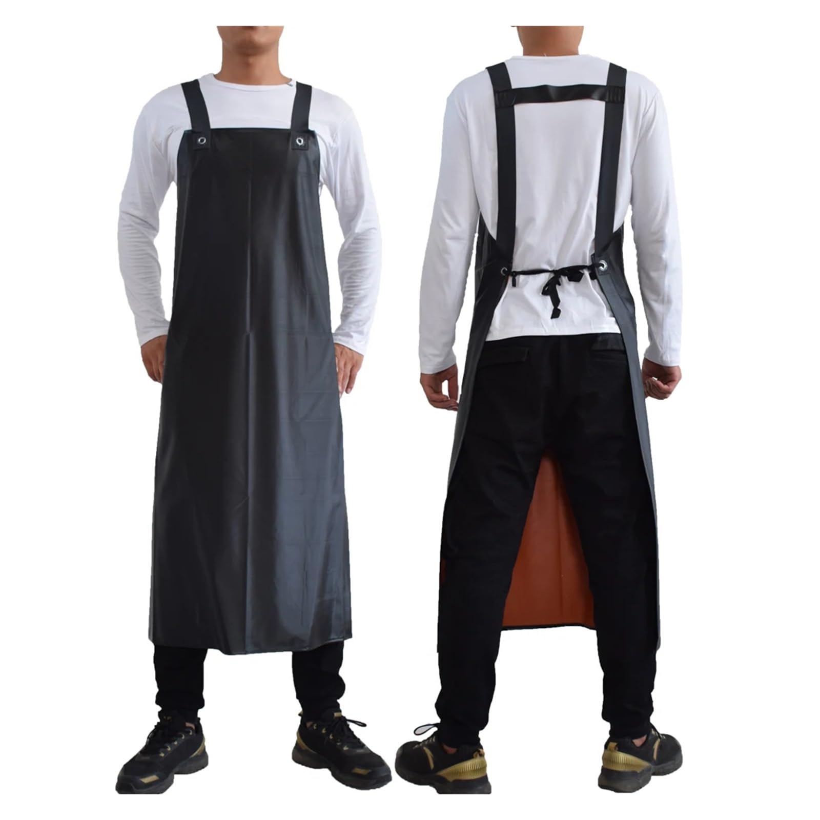 delantal cocina Delantal impermeable y a prueba de aceite, ropa trabajo cocina alargada gruesa, limpieza casera