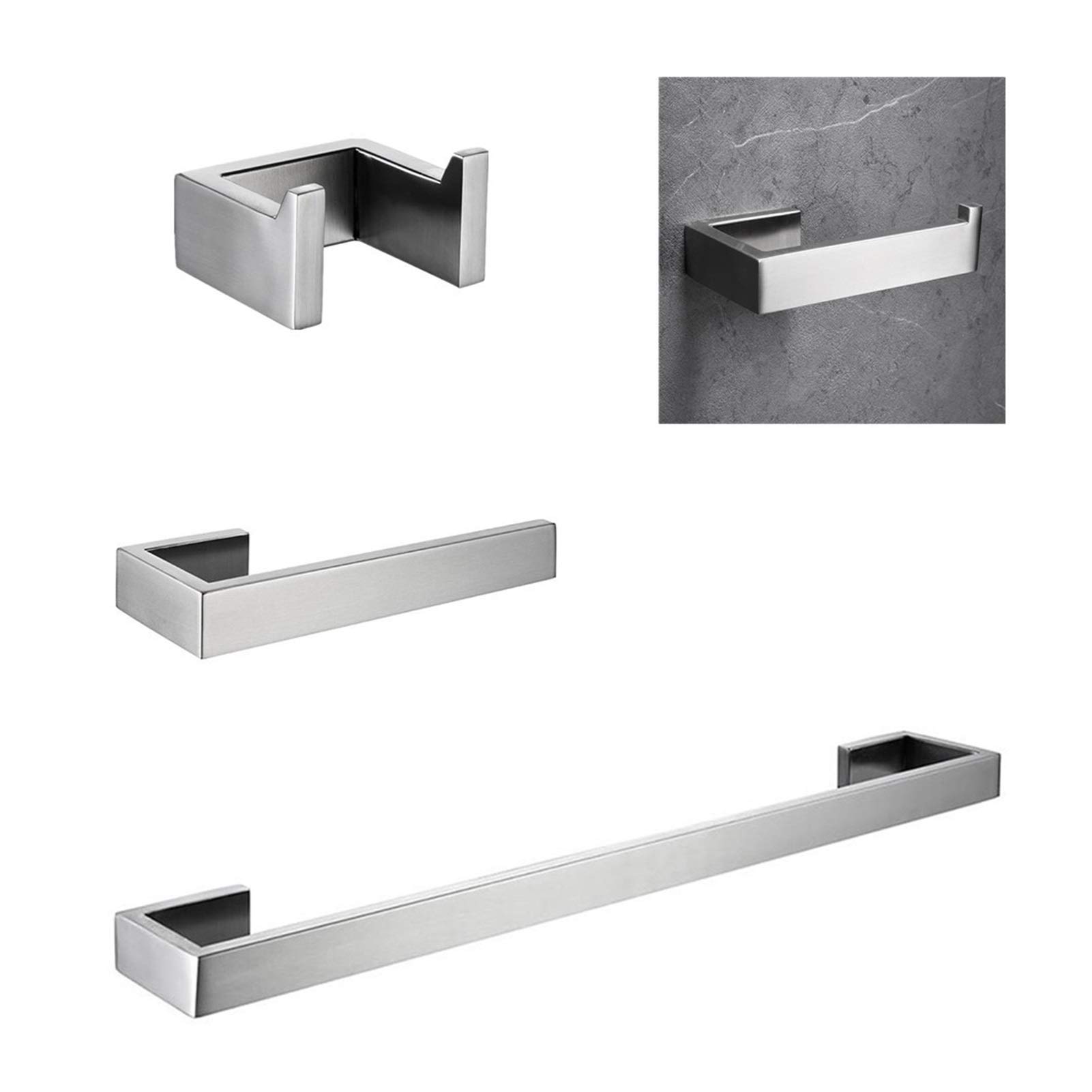Juego de Accesorios de baño Conjunto de hardware de baño Conjunto de accesorios de baño de 4 piezas Conjunto de acero inoxidable Montaje de pared Toalla de toalla de toalla Soporte de toalla Hoja de i