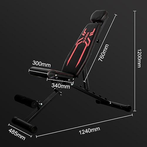 Miniatura 7 de Banco de pesas, prensa de banco de entrenamiento ajustable para entrenamiento de fuerza, banco de declive inclinado, banco de sentarse para gimnasio