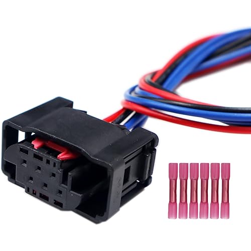 6 Pin Auto Connector Air Suspension Ride Height Level Sensor Plug Connector Harness Compatible with BMW 320i F30 E65 E66 7 Series and VW 8366590