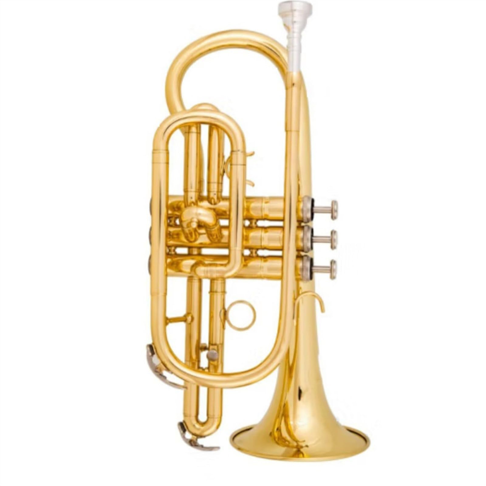 Standard Trąbka Instrument Trąbkowy B-dur Przenośny Kieszonkowy Początkujący Stal Nierdzewna Mosiądz Standard