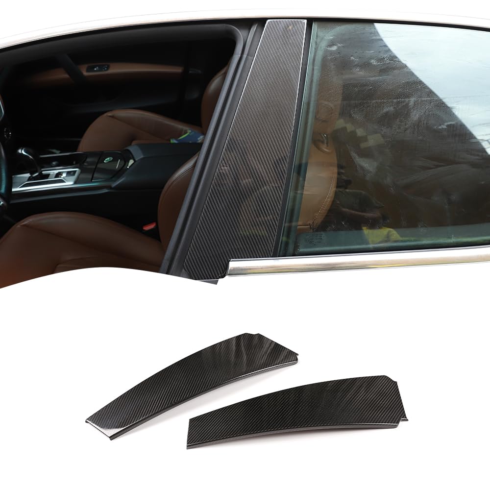 Photo 1 of taruisixt for 2014-2021 Maserati Ghibli Real Carbon Fiber Car Exterior Trim Accessories Door B-Pillar Decorative Panel (Black Carbon)