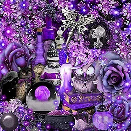 HOKEKI Pintura por números para Adultos Kits de Aceite de Bricolaje Decoración del hogar Regalo de Pared Pintado para Pintar Principiantes -Purple World 16 x 20 Pulgadas / 40 x 50 cm Póster