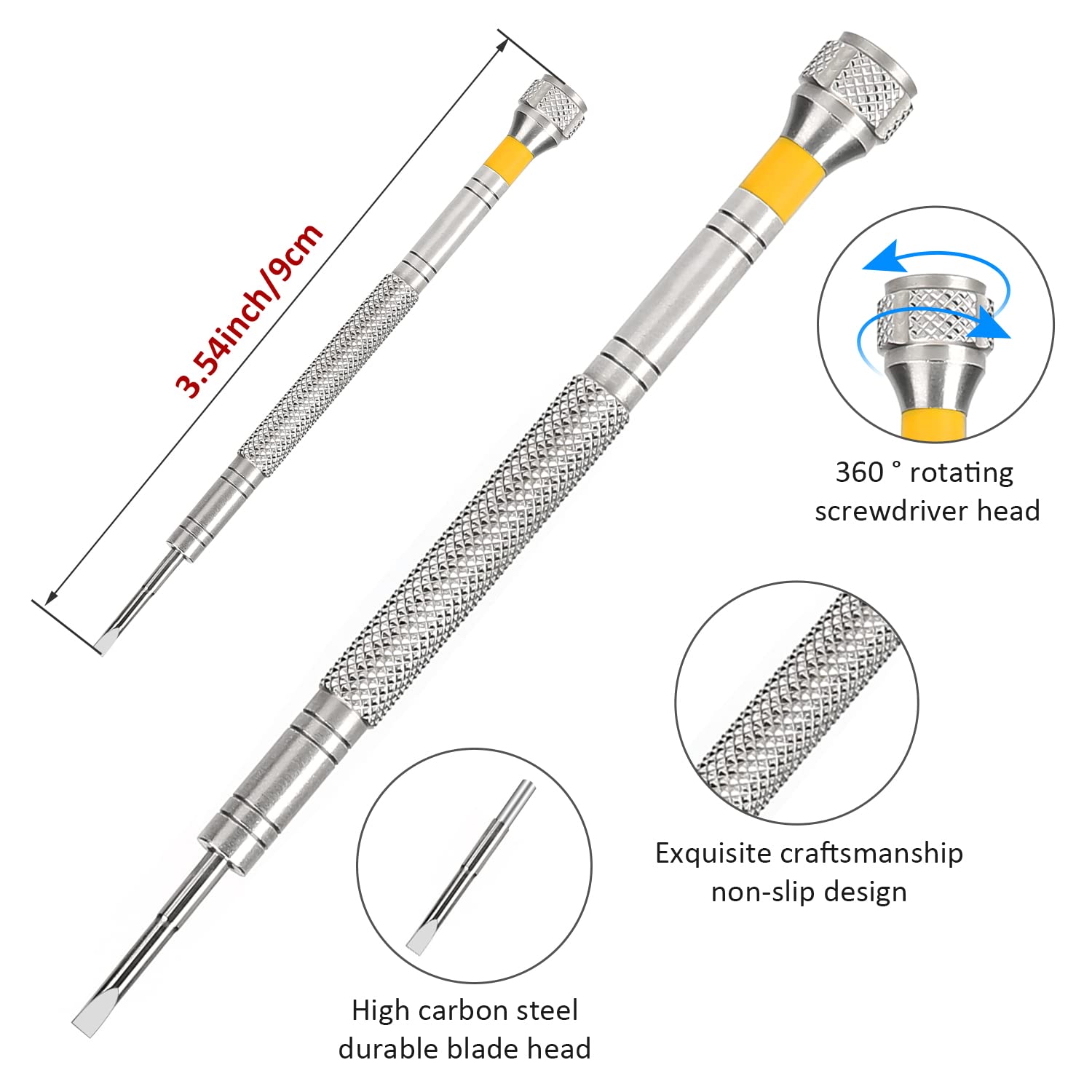 Set di 10 cacciaviti professionali da orologiaio + 1 strumento a molla, cacciavite per riparazione orologi, riparazione di occhiali, lavori di gioielleria, riparazione elettronica