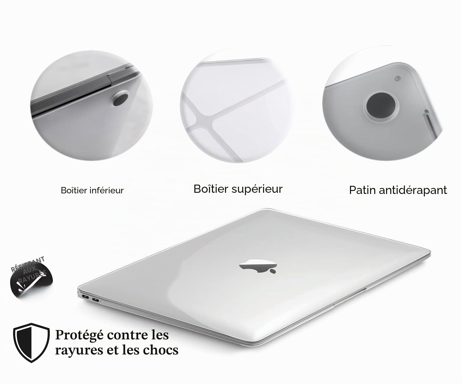 GVTECH Coque pour MacBook Air 13 Pounces 2010-2017 A1369 A1466, Étui Rigide en Plastique, Protection de Clavier, Protecteur d'écran pour MacBook Air 13", Transparent