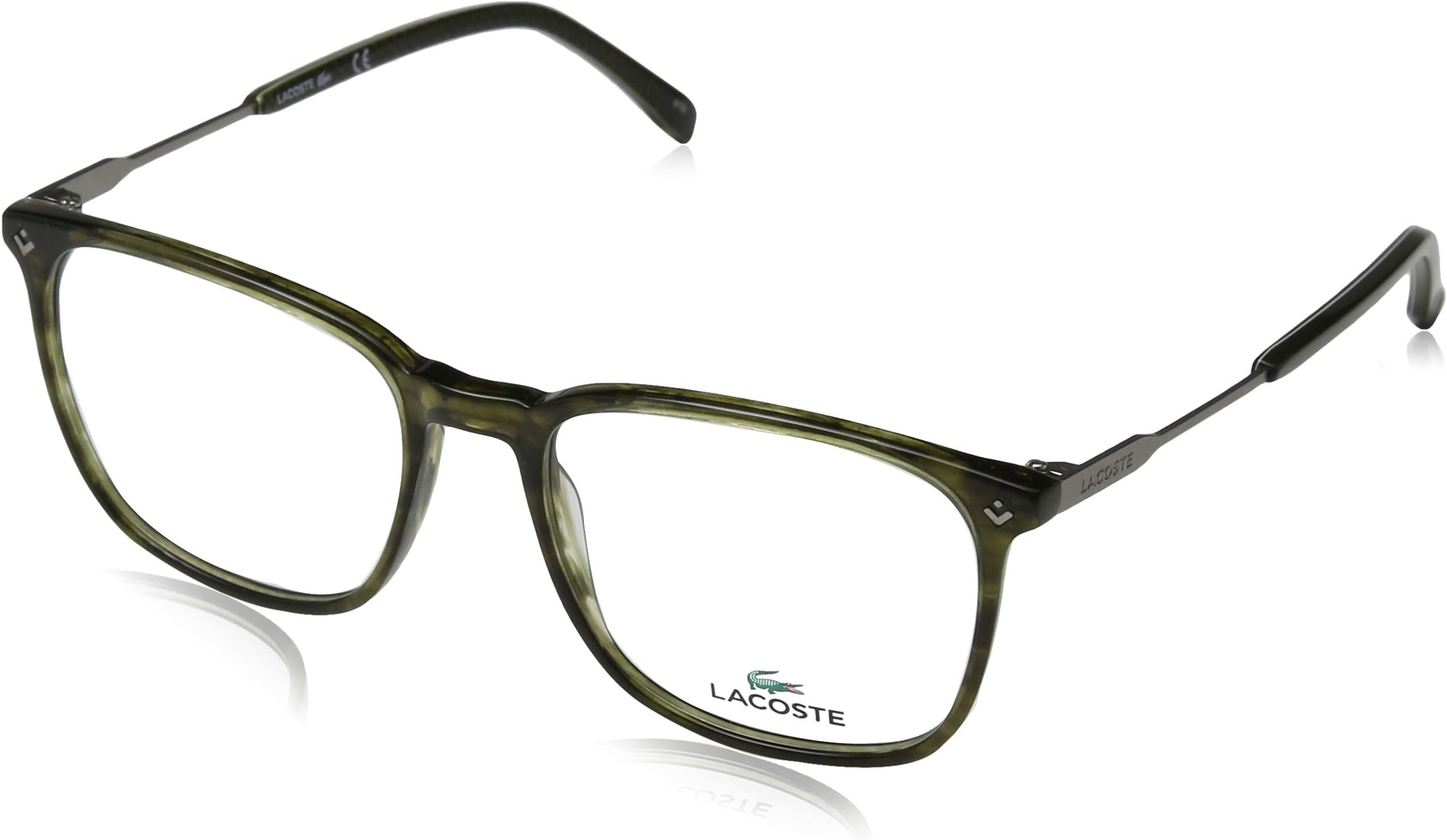 Eyeglasses Lacoste L 2805 317 Striped Khaki/Clear Demo Lens
