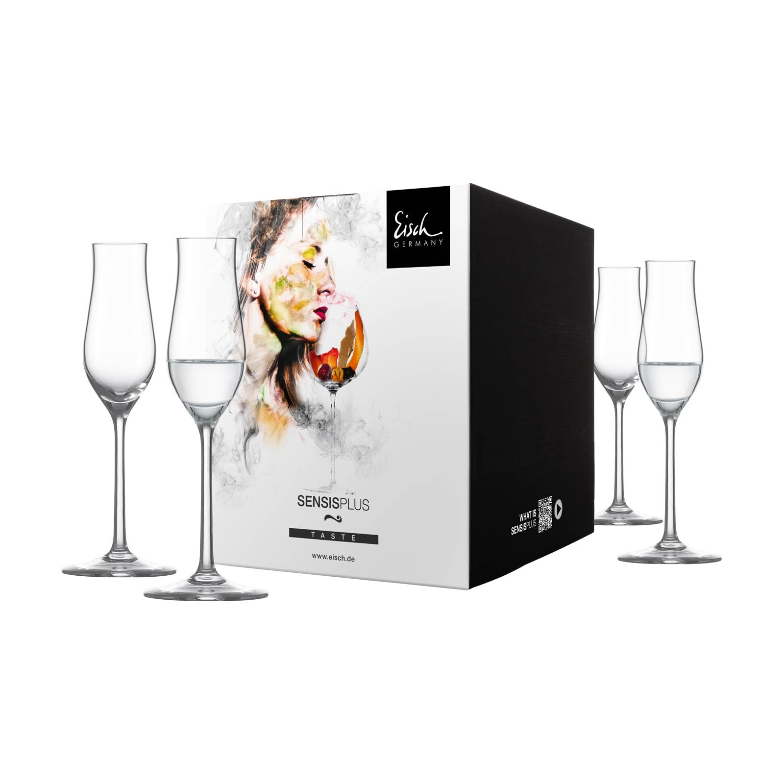 EISCH Superior SensisPlus Lot de 4 verres à liqueur en cristal brillant avec technologie de ventilation SENSISPLUS, 109 ml