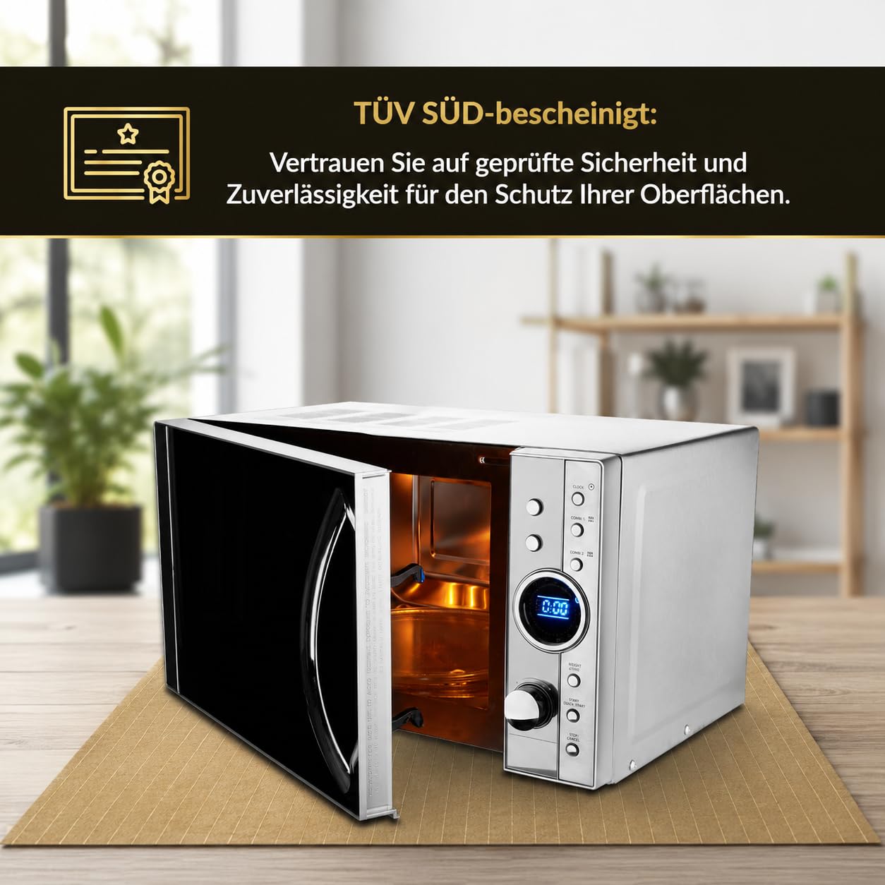 FireMat Gold Edition 75x40cm. Feuerfeste Unterlage, Hitzebeständige Unterlage, Brandschutz Unterlage Outdoor geeignet, rutschfest, Wasserdicht - für Elektrogeräte wie Kaffeemaschinen, Wasserkocher