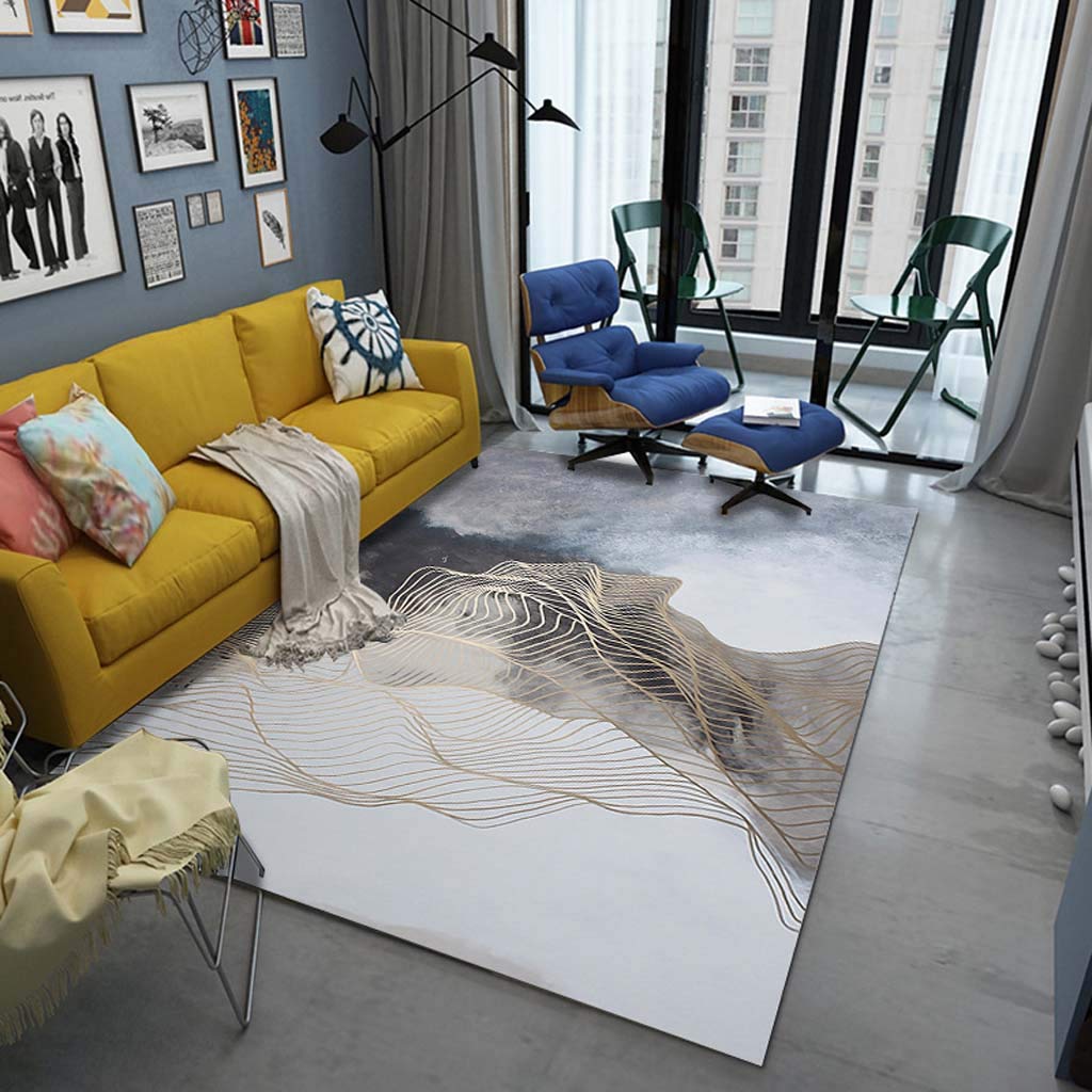 Tapis de salon géométrique minimaliste carré rétro 17 pour décoration intérieure