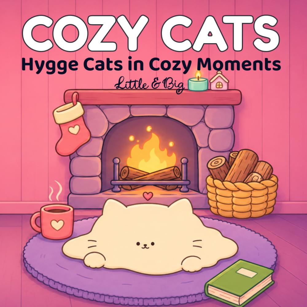 Cozy Cats: Bold & Easy Coloring Book for Adults and Teens – Relaxing Hygge Cats in Cozy Moments for Stress Relief (Cozy Critters)