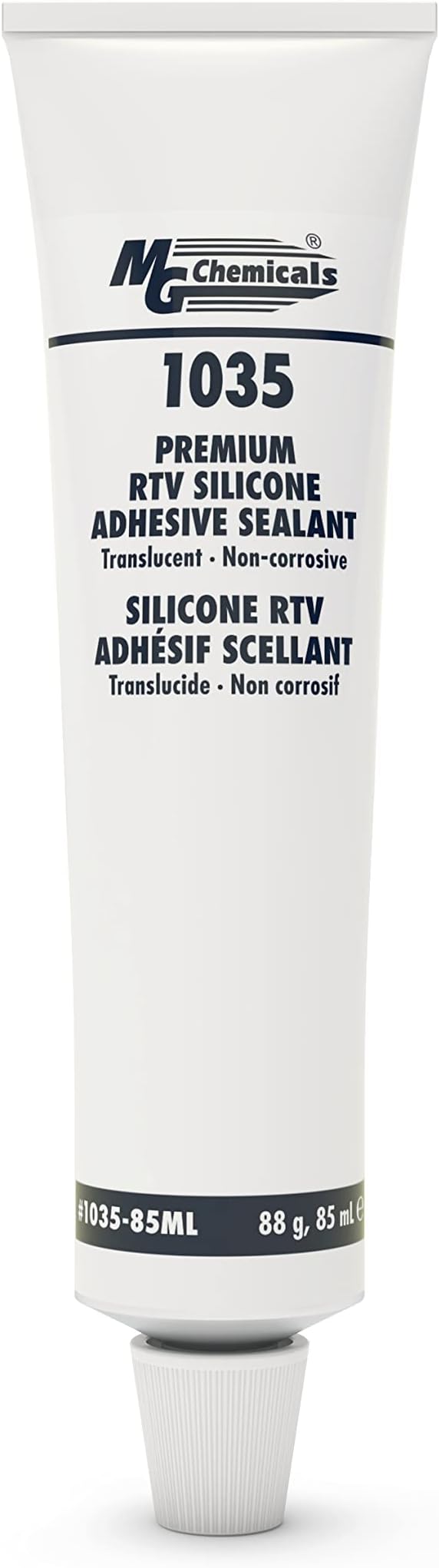 MG Chemicals 1035 RTV Silicone Adhesive Sealant,Non Corrosive Translucent 1-Part,80ml Tube(Pack of 6)