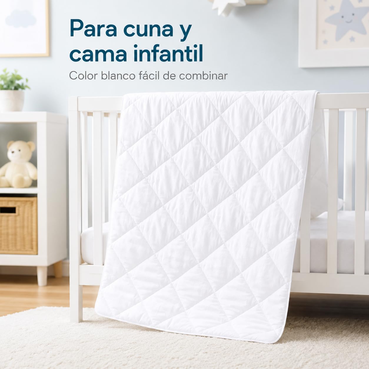 various Relleno Nórdico Cuna Bebé 100 x 135 cm | 300 g, fibra hueca siliconada, suave y transpirable,entretiempo, tacto suave