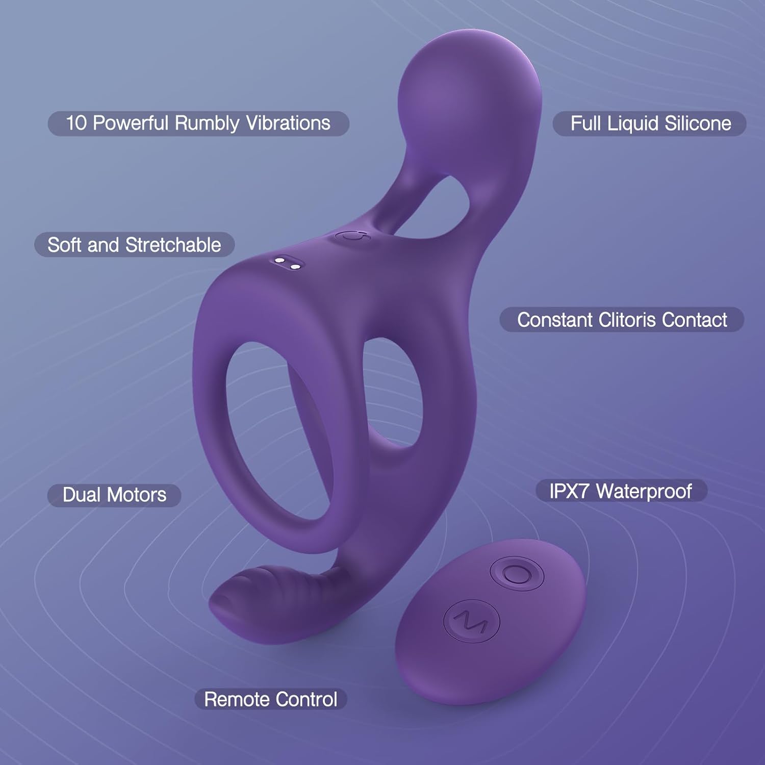 Tracy’s Dog Vibrating Cock Ring for Men – Couples Vibrator for Clitoral, Penis & Testicle Stimulation, Remote Control Adult Sex Toys for Partner Play, Waterproof Male Sex Toy with 10 Vibration Modes