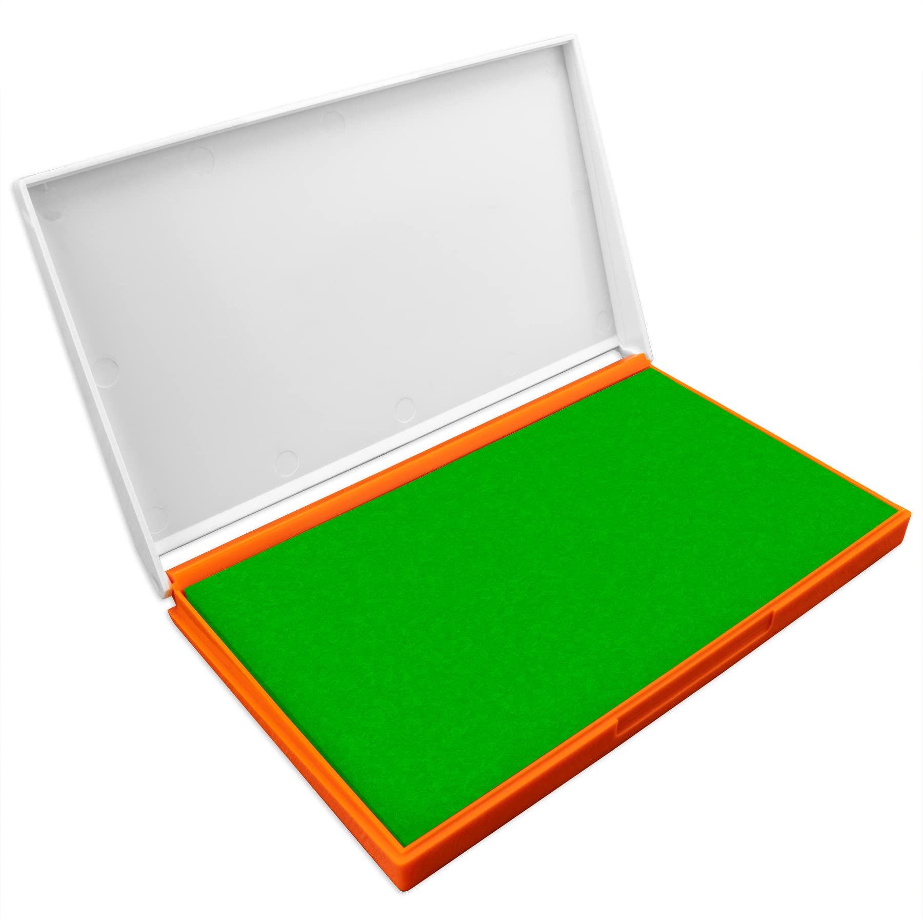 Plastic Case Stamp Pad Large Size, Green Color - Size: 4" x 7" - Choose from 15 Ink Colors