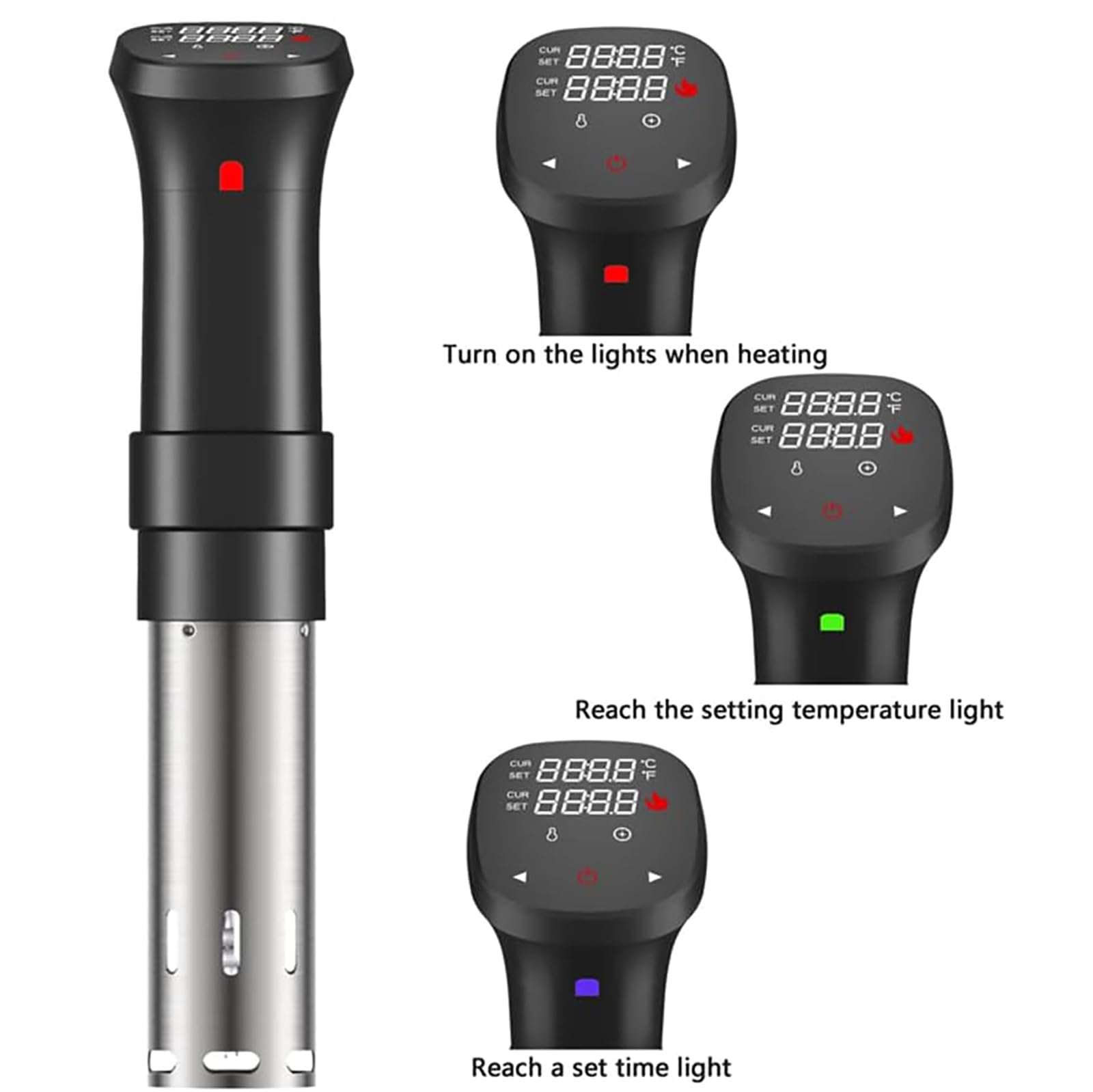 Cocina Sous Vide, Máquina De Cocción Sous Vide con Circulador De Inmersión De 1100 W, Temperatura Precisa De 25 a 95 ℃ Y Control De Tiempo De 99 H 59 Min, para Cenas Familiares De Bistec