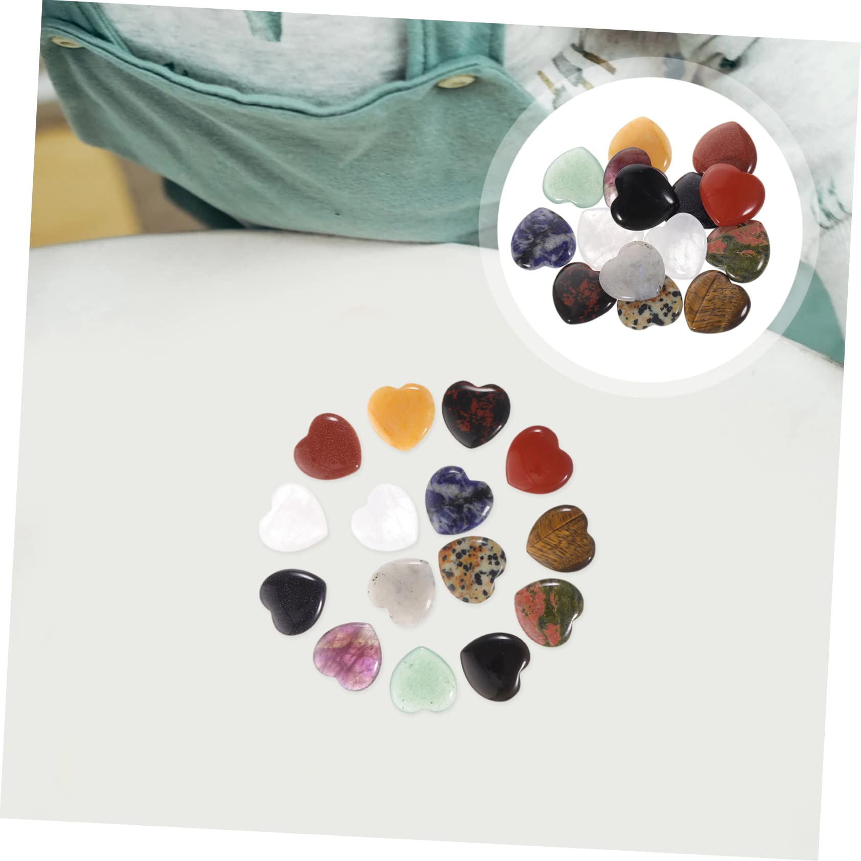 FRCOLOR 60stücke Herzförmige Naturstein-kristall-dekoration Gemischte Stile Für Tischdeko Hochzeitsfeiern Und Kreative -projekte Hochwertige Edelsteine Für Warmes