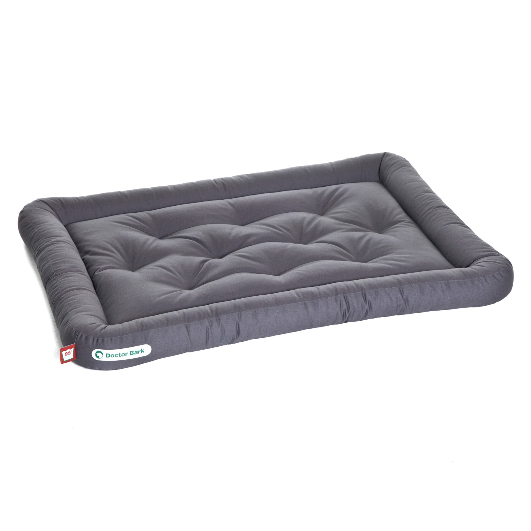 Doctor Bark Hundekissen - orthopädisches Hundebett, 95°C waschbar, hygienisch, robust & bequem (L - 90x70 cm, Grau)