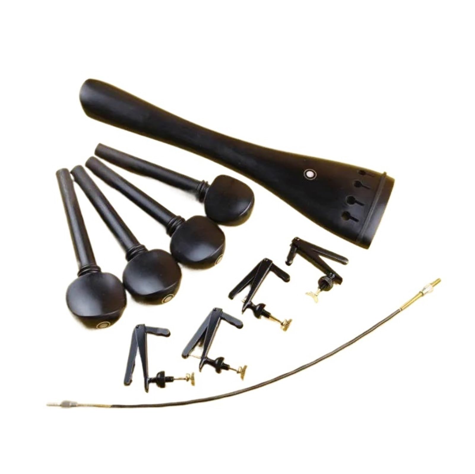 Zubehör Für Streichinstrumente 1 Satz Saitenhalter Tuner Für 4/4 Geige Aus Ebenholz