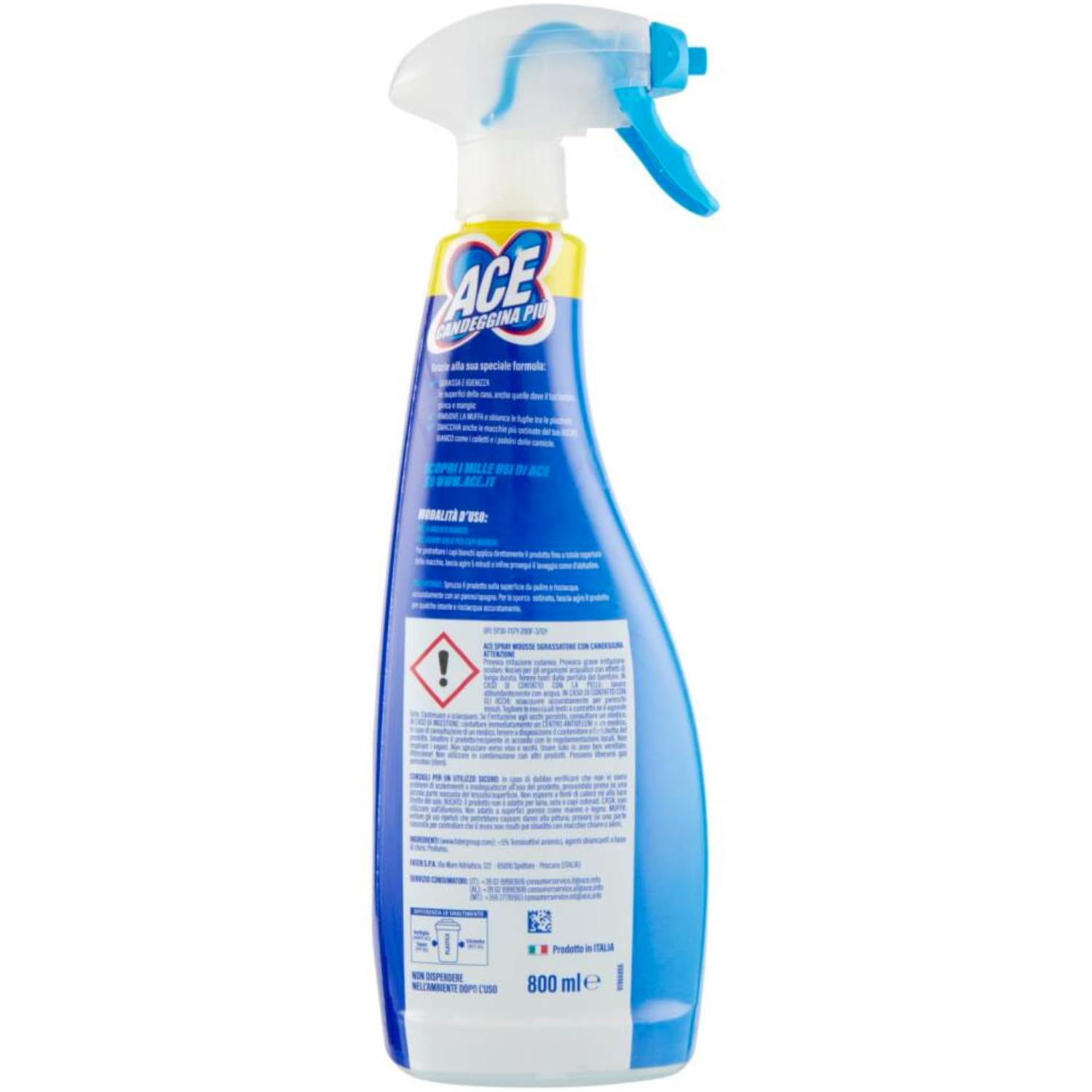 Candeggina Spray con Fresco Profumo – 800 ml – Pulizia Igienizzante per Superfici kit con Spugna Brandizzata SPESA & RISPARMIO Inclusa – Variazioni 4/8/12 Pezzi (12)