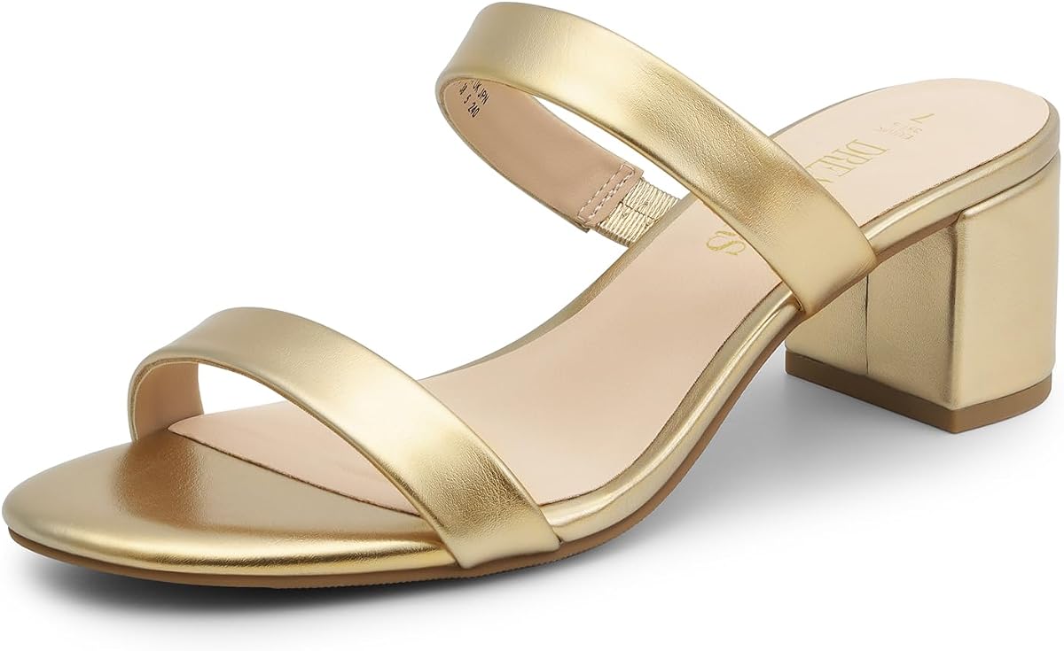 DREAM PAIRS Tacones tipo mule sin cordones para mujer