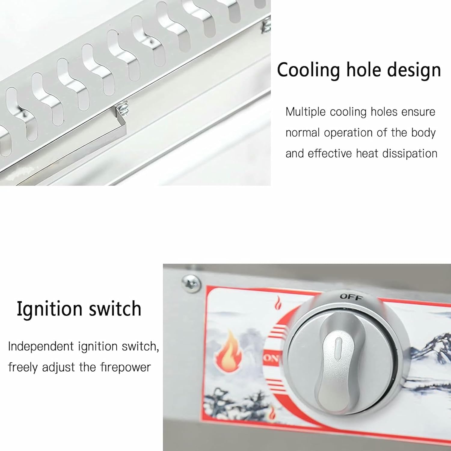 Commercial Gas Fryer, Countertop Basket Stainless Steel Deep Fat Fryer Restaurant Home Fries Chip with Seasoning Trough Adjustable Firepower