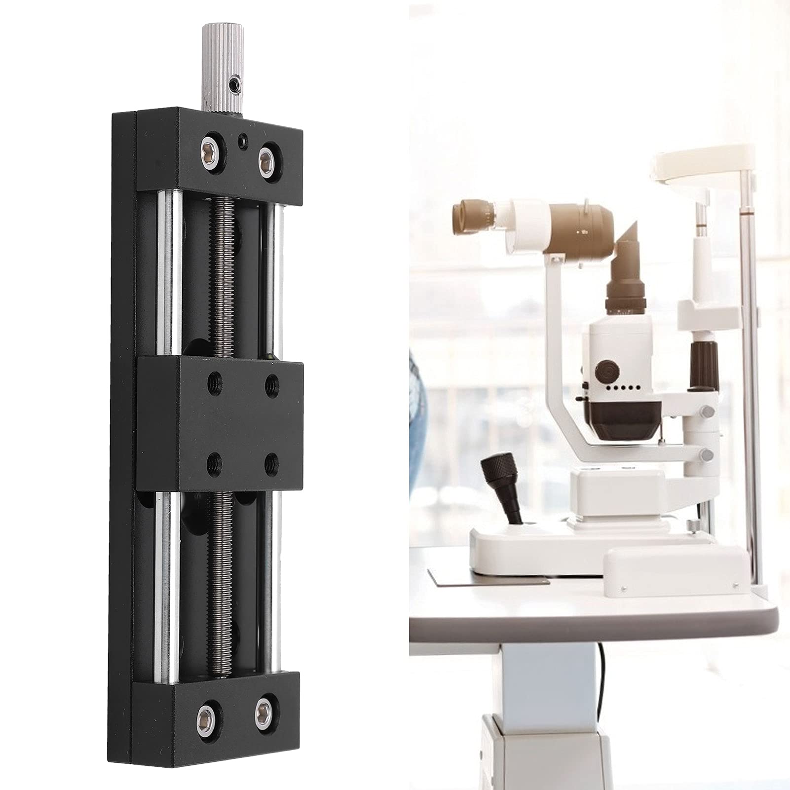 SP40A - Mesa deslizante DB65, eje X - Perilla manual de ajuste fino, plataforma de corte de aleación de aluminio, guía en de milano de 65 mm de carrera para microscopios e