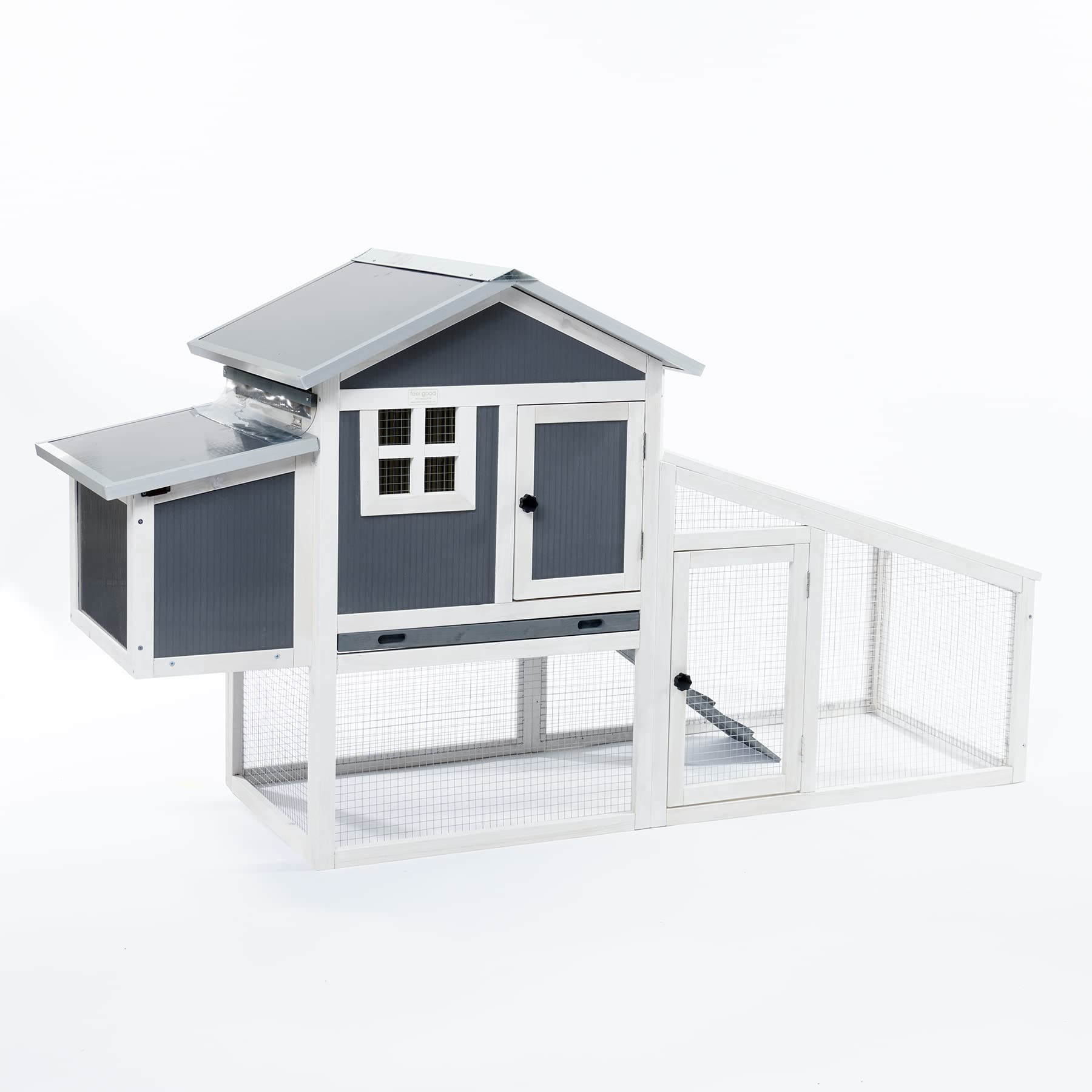 Buy FeelGoodUK Windsor Plastic Chicken Coop and Run Nestbox Ventilation Perches Locks Wood Frame