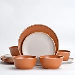 Melamine Dinnerware Sets, Plates and Bowls Sets 12 Pcs, Melamine Plates, Dish Set for 4, Unbreakable Dinnerware Set for Party, BPA Free, Suitable Indoors and Outdoors (Mint Green)