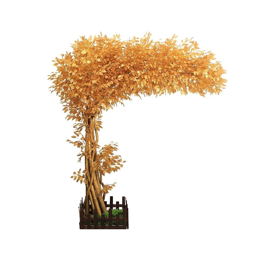 HCZKIUJY Simulation tree Large-scale Simulation Golden Banyan Tree Fake Potted Plant Suitable For Photo Studio Stage Fake Plant Decoration (A)
