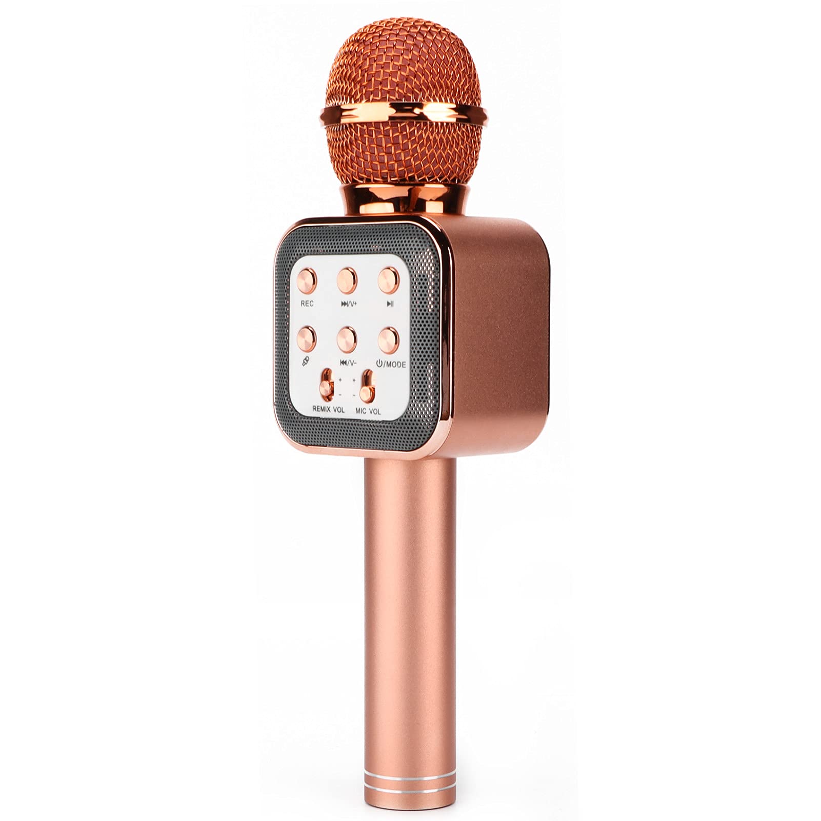 WESE Wireless Microphone, Hand‑Held Durable Hand‑Held Speaker Machine Karaoke Mic Convenient for Karaoke Party, Meeting, Home, and So on(Rose Gold)