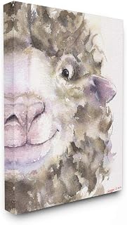 Stupell Industries Sheep Head Animal Watercolor Painting