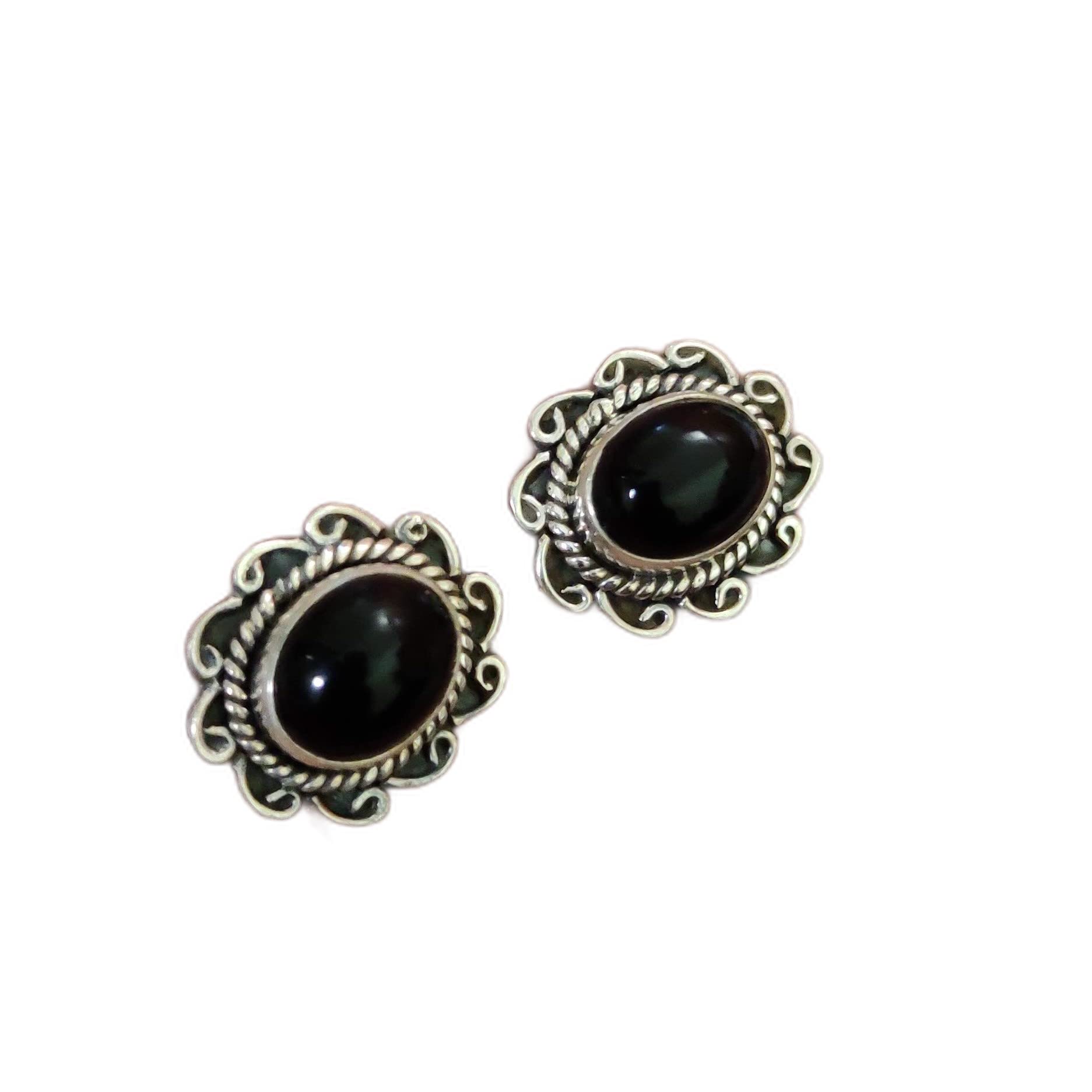 HandmadeBlack Onyx Studs, 925 Sterling Silver, Post Studs Earrings, Suds Earrings, Dainty Studs, Onyx Silver Studs, Gift For Her, Handmade Studs, Gemstone Studs Earrings, Daily Wear Jewelry, Gift For Women,