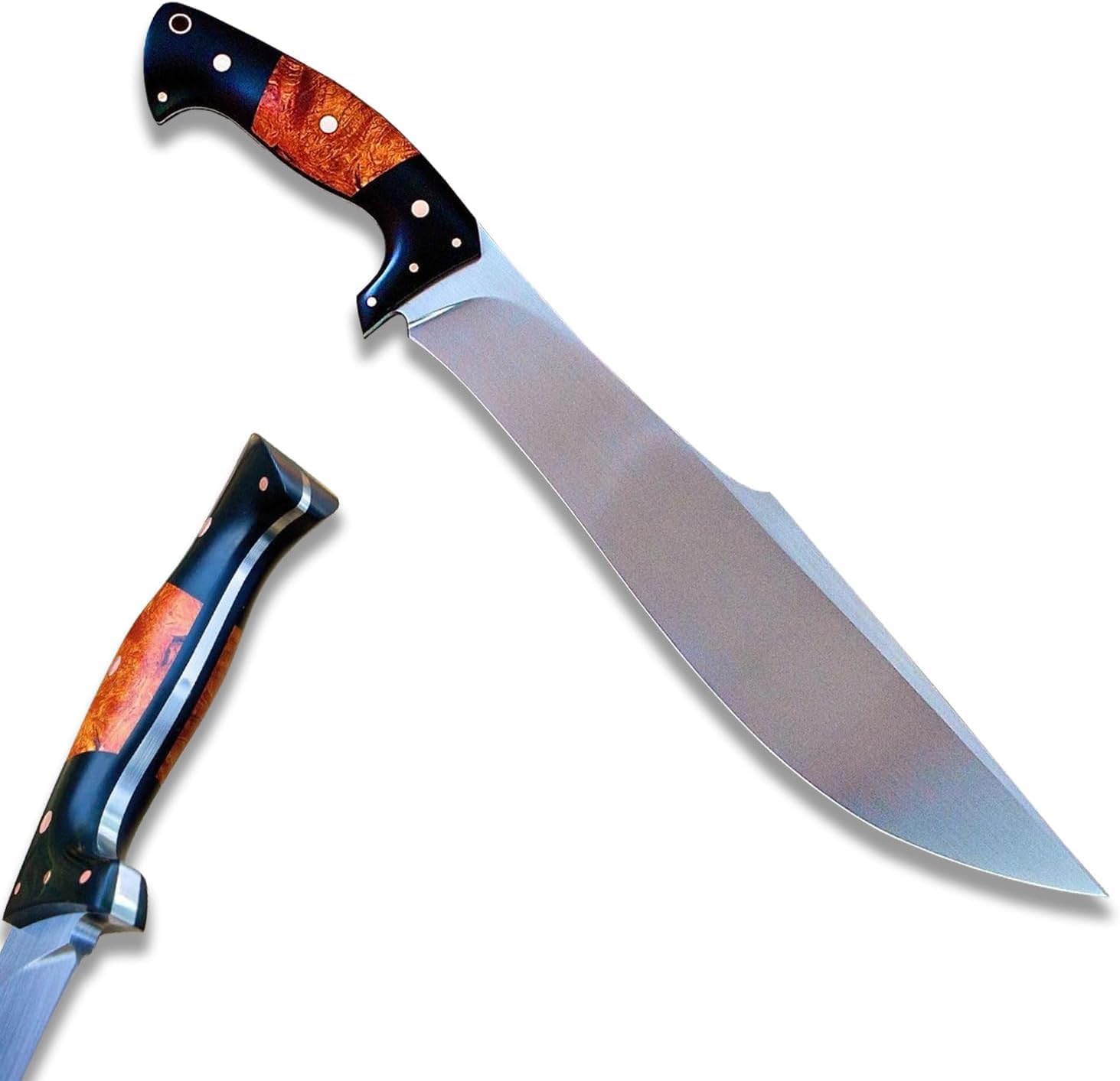 Handmade 19" Carbon Steel Full Tang Knife, Carbon Steel Fixed Blade Knife with Resin Handle, Sharp Blade Hunting Knife With Sheath