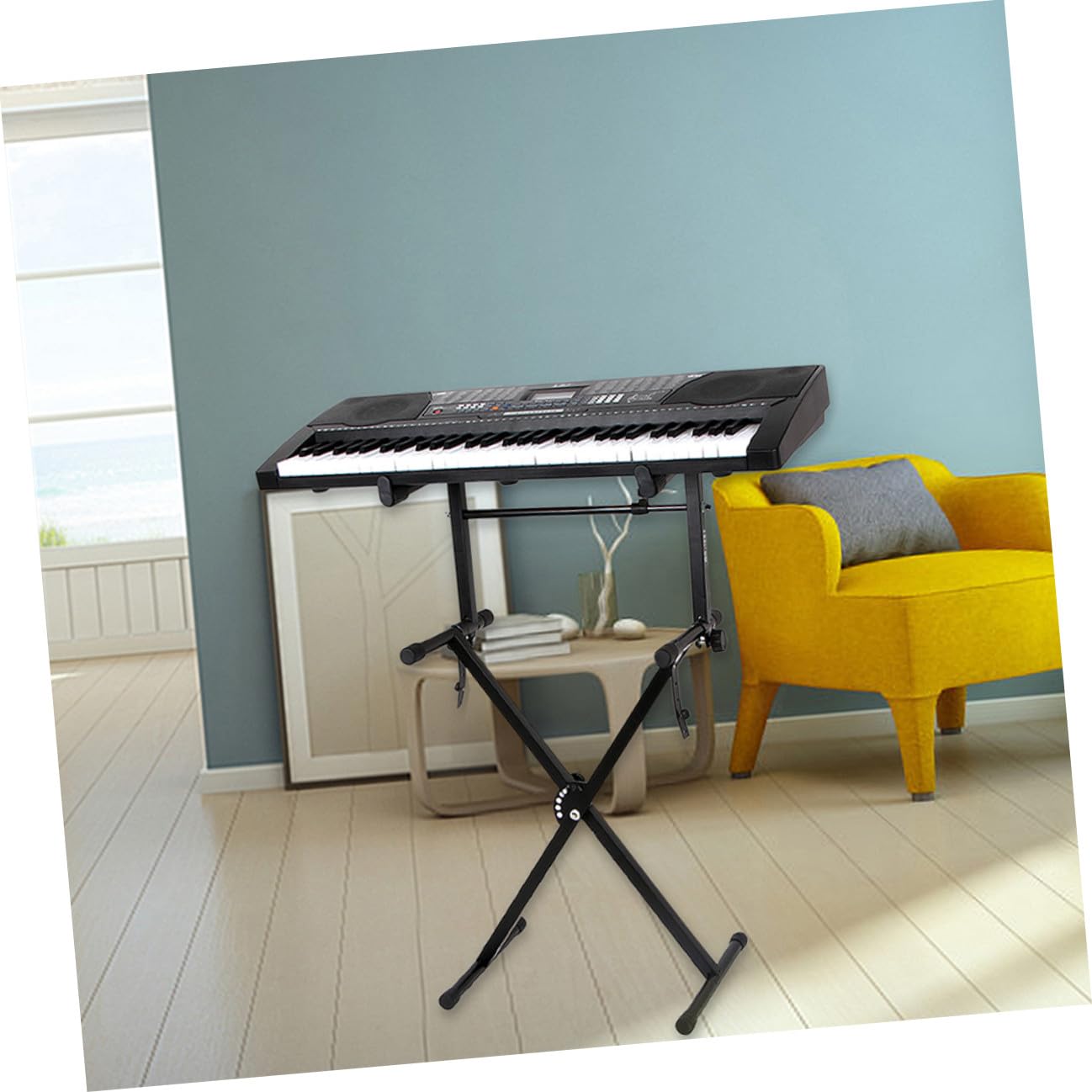 Baluue 2 set Supporto Tastiera Rialzato per Pianoforti Digitali Stand e Antiscivolo Custodia Compatta per Musicisti Professionisti e Amatori
