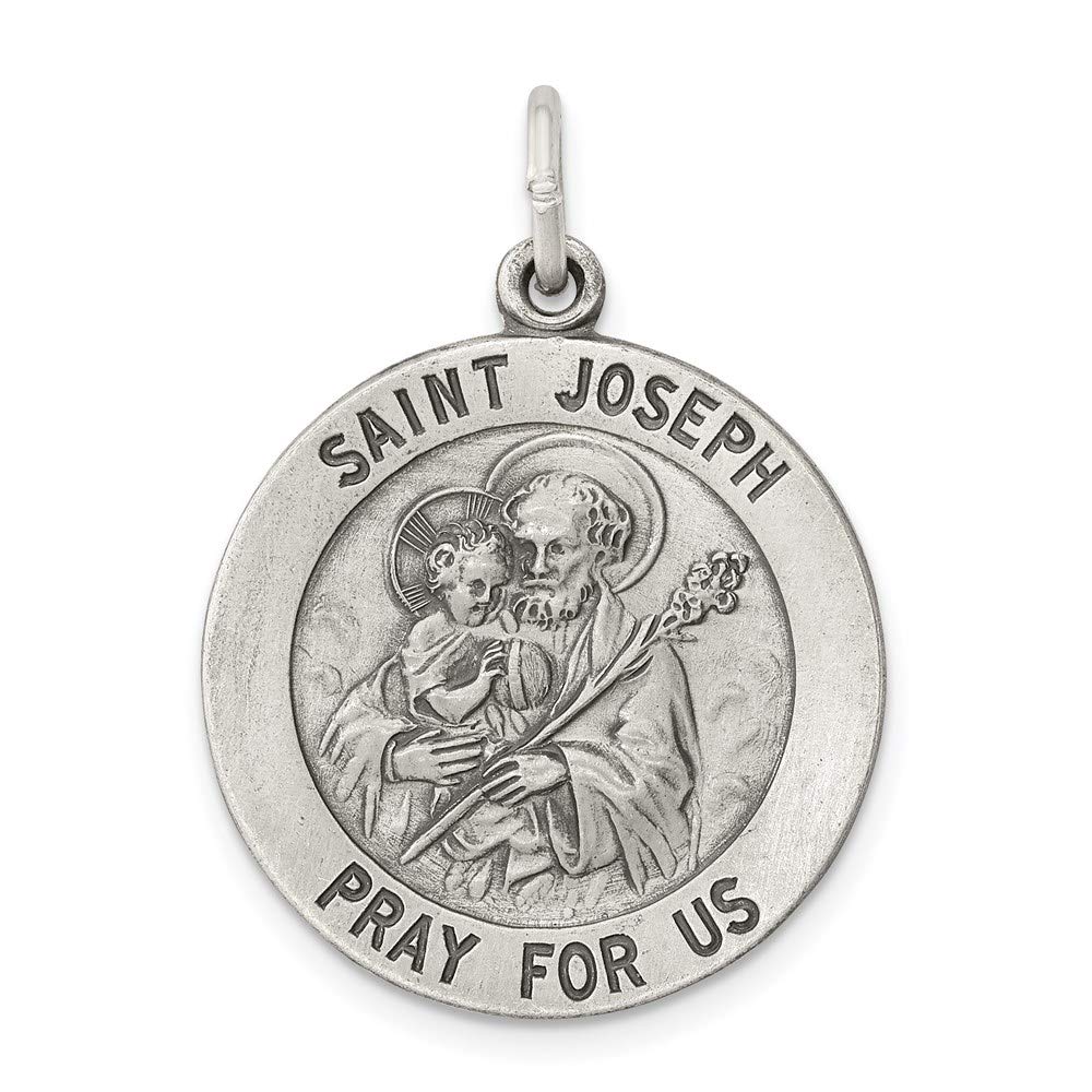 ICE CARATS 925 Sterling Silver Saint Joseph Medal Pendant Charm Necklace Religious Patron St Fine Jewelry Gifts For Women
