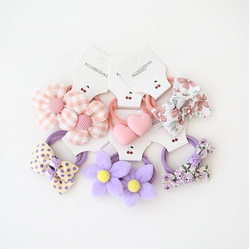 Miniatura 4 de Lazos para el cabello con lazos, 36 unidades (18 pares) de 1.2 pulgadas para niñas pequeñas, coletas, bandas elásticas, accesorios para el cabello