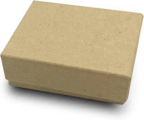 Miniatura 47 de TheDisplayGuys - Paquete de 25 cajas de regalo de papel de cartón relleno de algodón #21, color marrón kraft (2.6 x 1.6 x 1.0 pulgadas), para envío