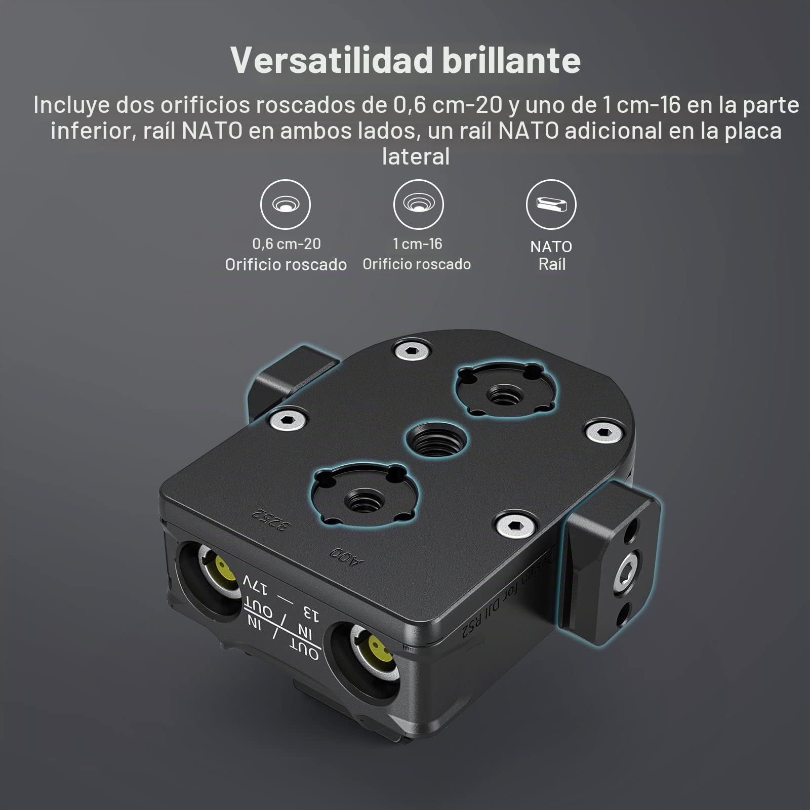 SMALLRIG Placa Base de Fuente de Alimentación para Cardán dji RS 2, Solución de Alimentación Externa para RS 2-3252