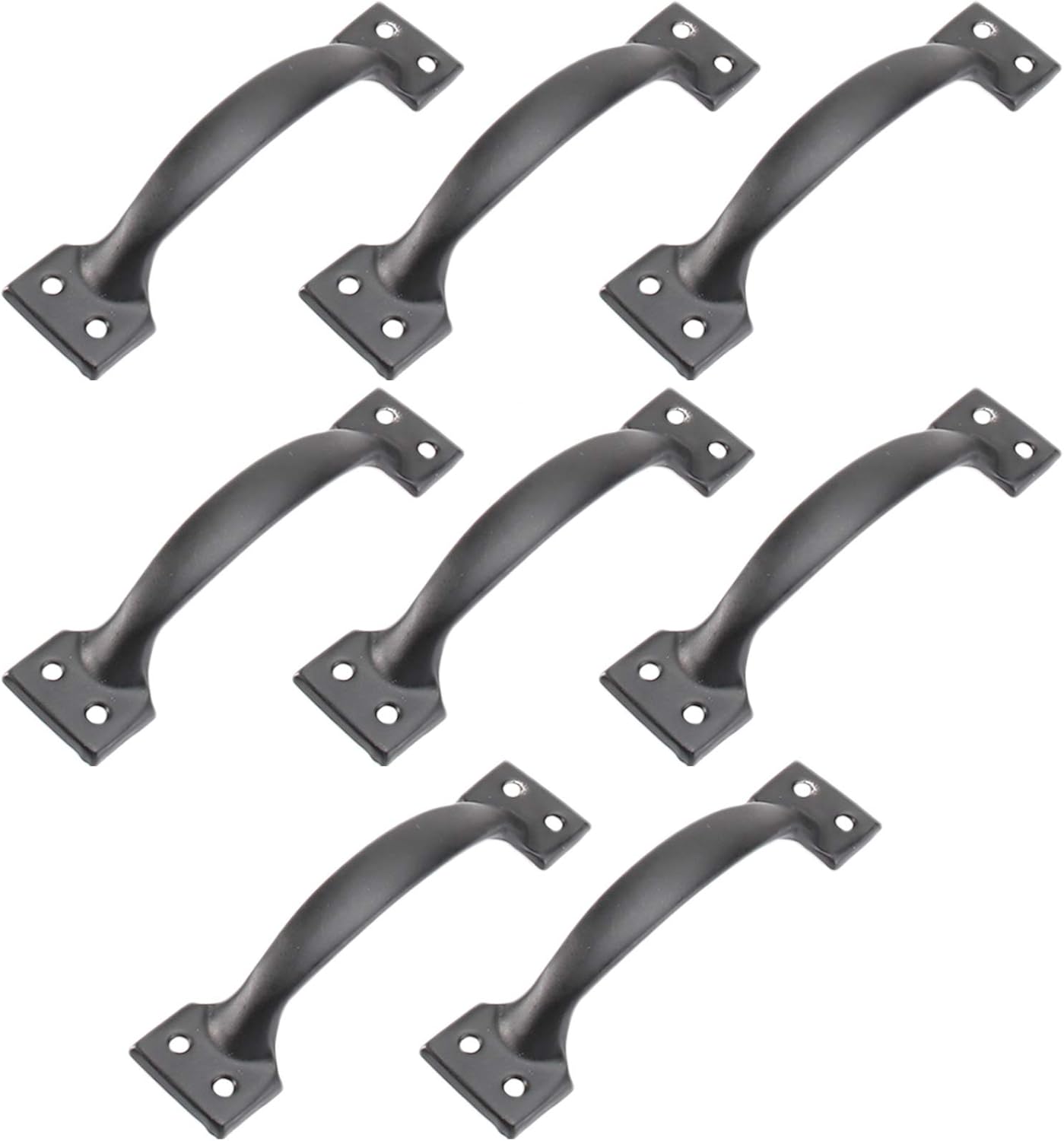 DOITOOL 8PCS Barn Door Handles Black Gate Handles for Wooden Fences 6