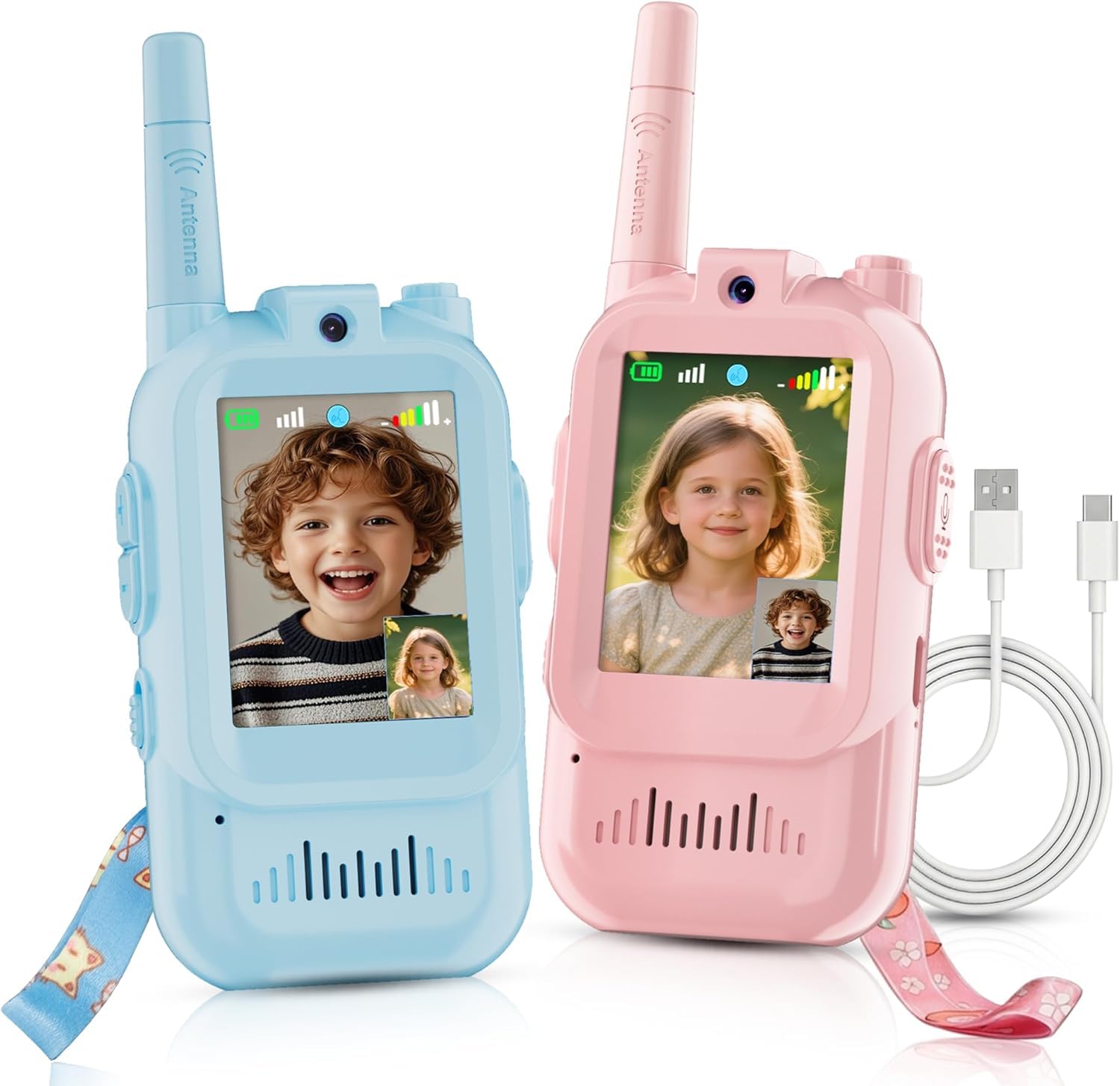 Video Walkie Talkies for Kids with Camera, 2 Pack Rechargeable