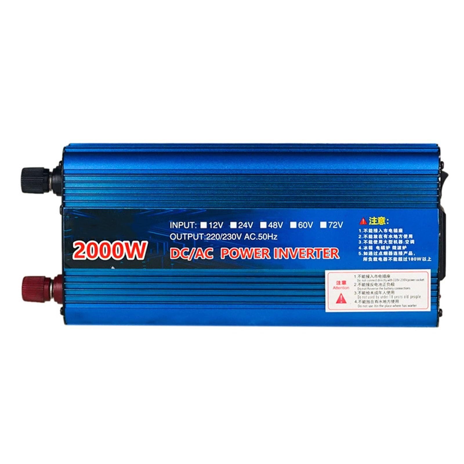 PWANUIGTE LCD Display 1200W/2000W/2500W Home Power Inverter DC 12v24v48v60v to 220V Smart Car with USB Interface(2000W,48V-220V)