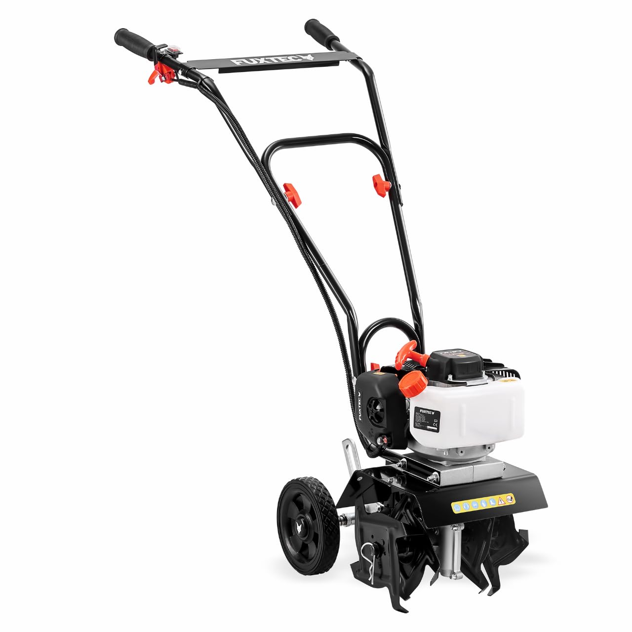 FUXTEC Motoazada FX-AF152 con motor 2T, 51,6cc, ancho de trabajo 23?cm, 2 cuchillas de 70?mm, ideal para jardín y huerto. Peso neto: 14?kg. Compacta, potente y fácil de manejar.
