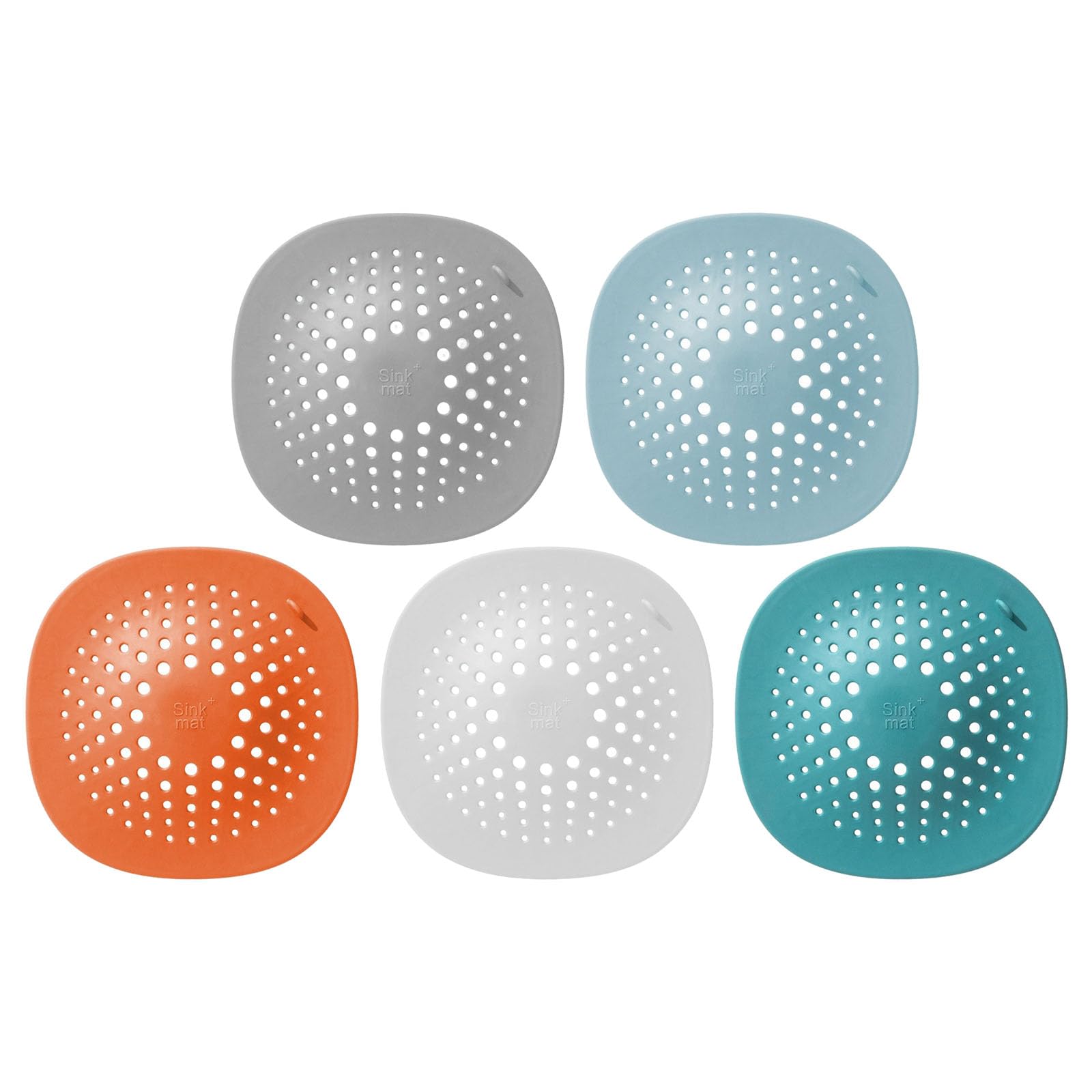 5pcs Multipurpose Hair Catcher Drain Protectors Rubber Sink Strainer for Shower Bathtubs and Kitchen Sink