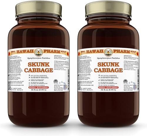 Miniatura 5 de HawaiiPharm Extracto líquido de repollo Skunk, tintura de polvo de raíz de col Skunk (Symplocarpus Foetidus), suplemento herbario, fabricado en EE.